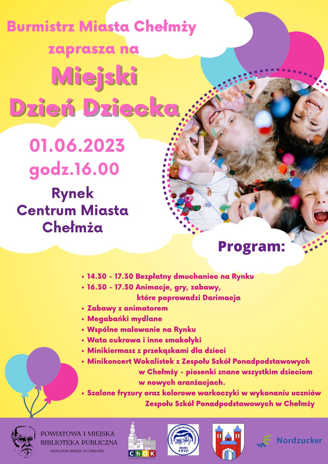 Serdecznie zapraszamy na Miejski Dzień Dziecka!