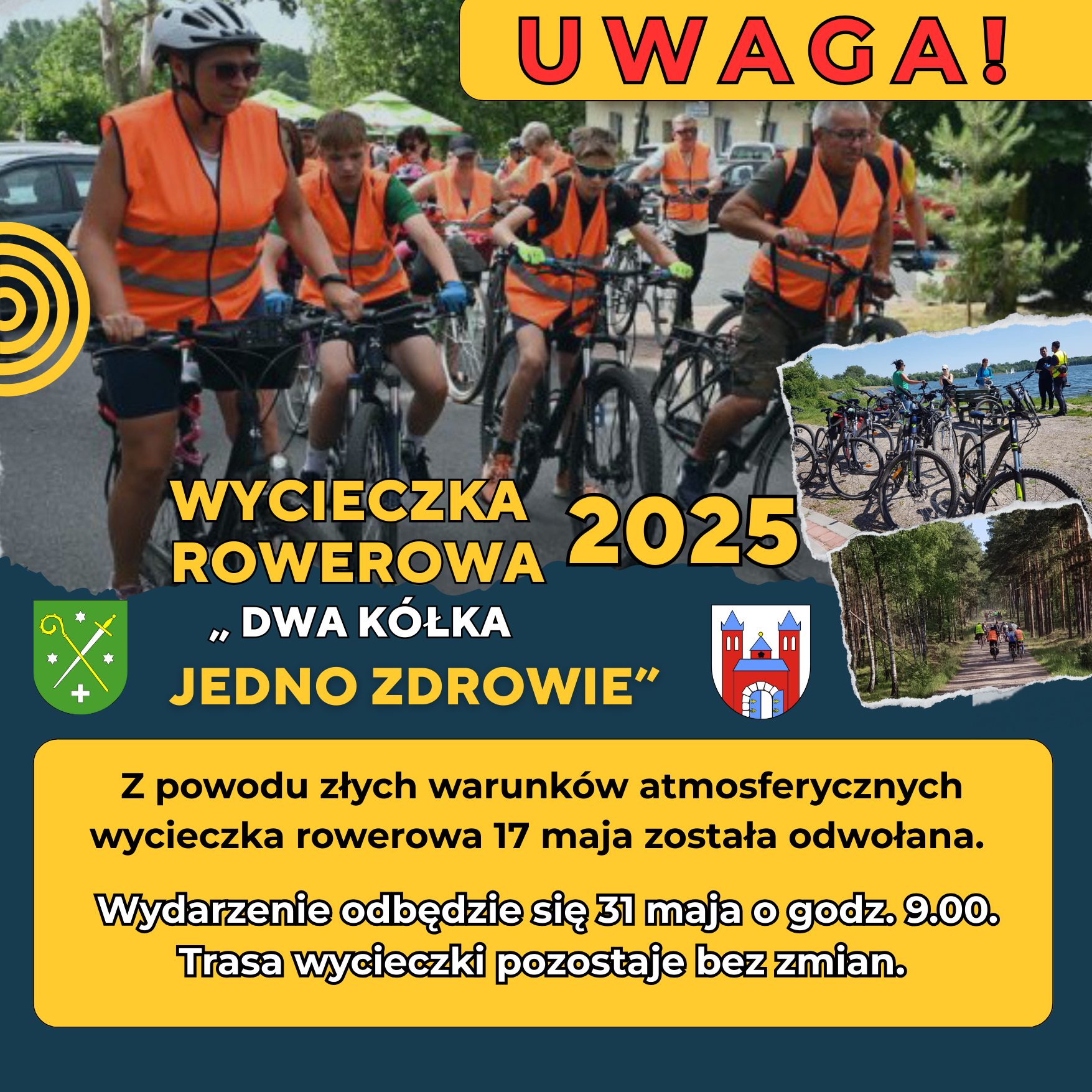 Zmiana terminu wycieczki rowerowej.